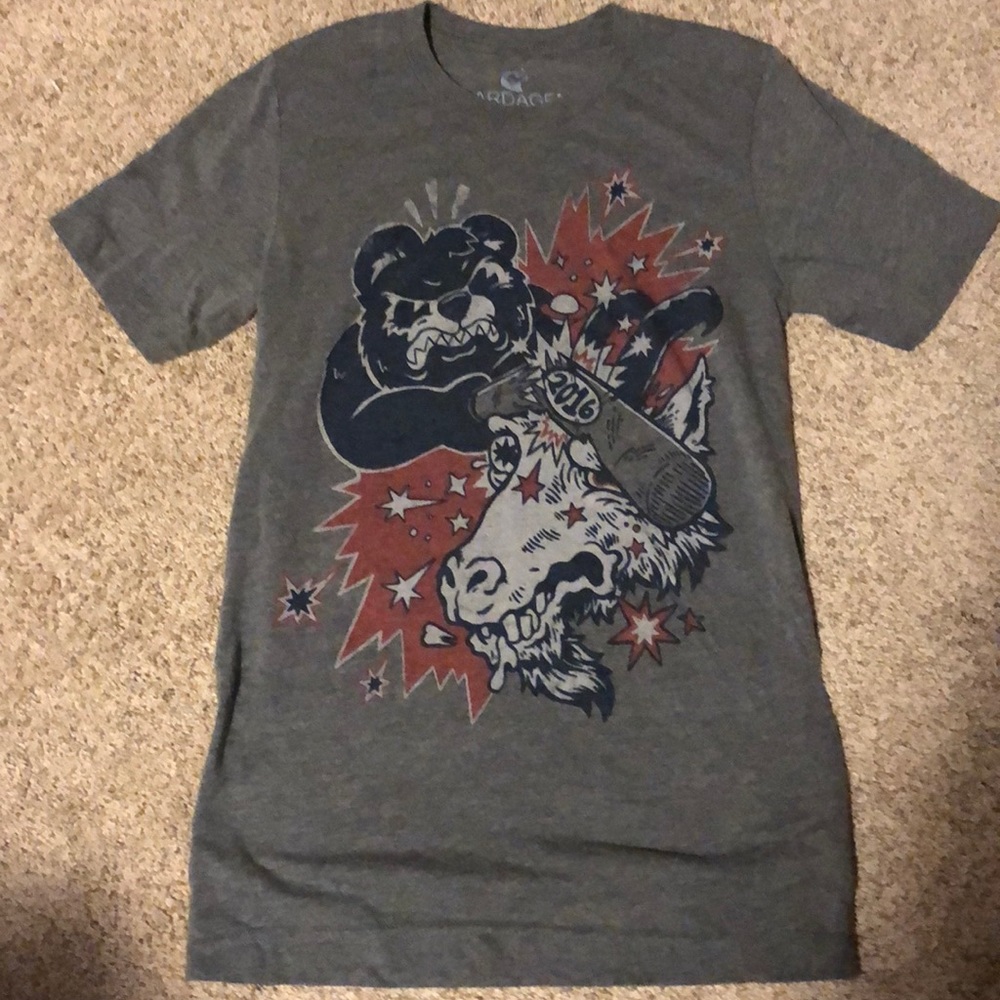 Hand drawn Screen printed tee.